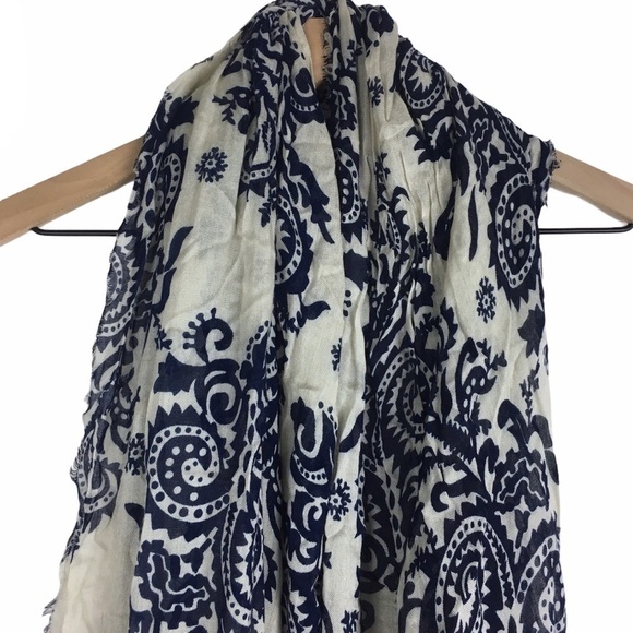 2 Scarf Lot FOREVER 21 Floral Paisley Sheer Fringe Tribal Southwestern Boho Cozy - Picture 8 of 16